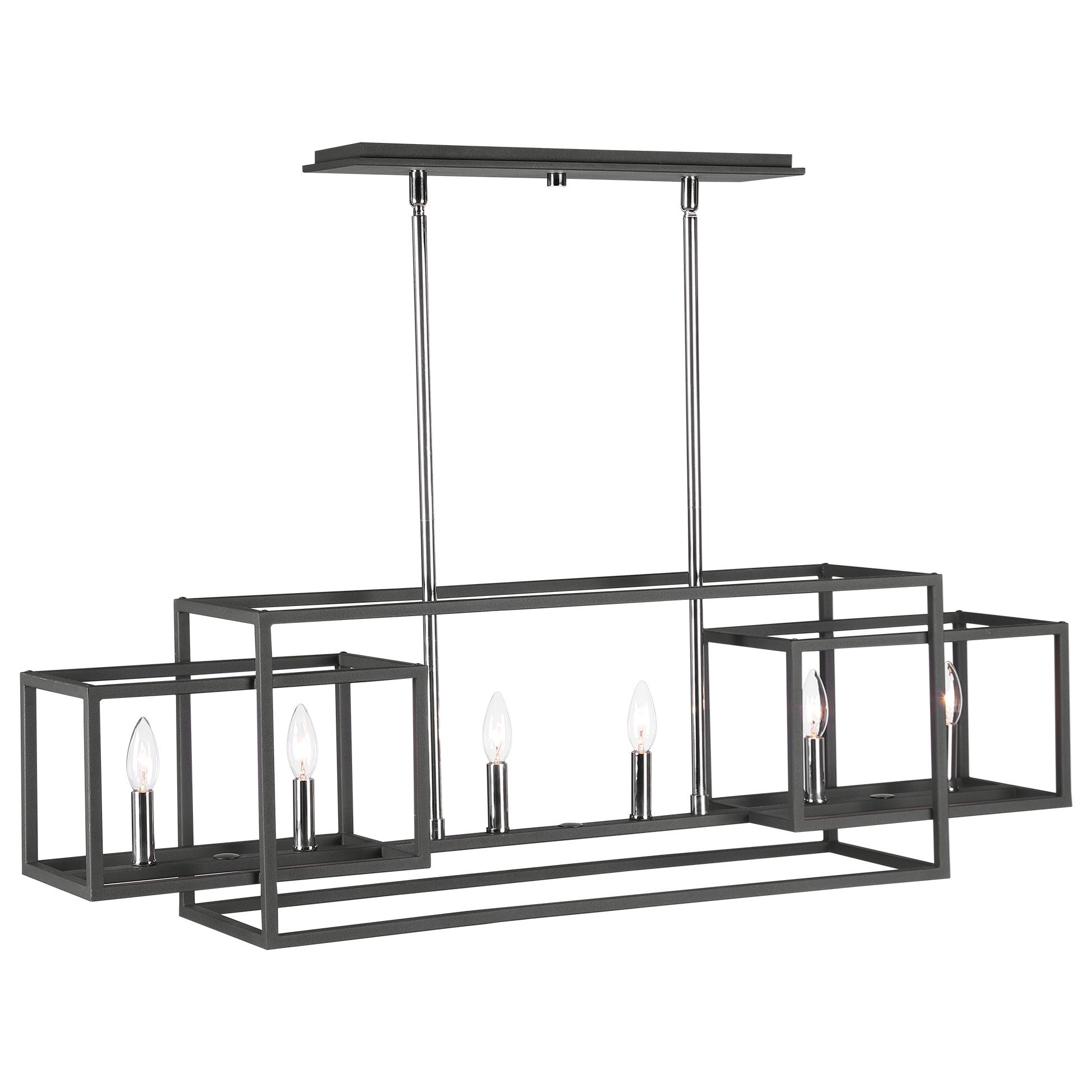 Uttermost Lighting Fixtures Chandeliers 21339 Quadrangle 6 Light Rectangular Chandelier